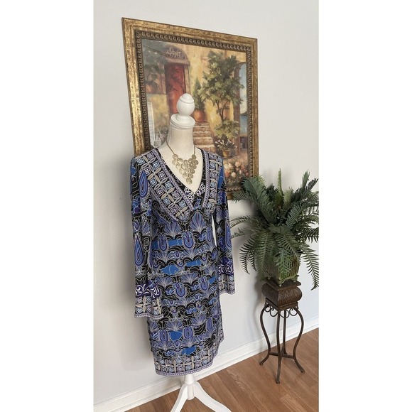 work dresses a line Berylove Women Sky Blue A-Line Work Dress Satin Long Sleeve Business Casual Dress, Sky Blue / 2XL